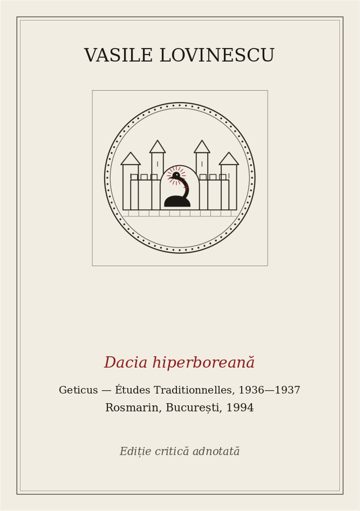 Coperta: Dacia hiperboreană